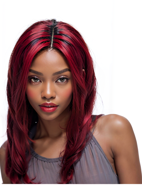 Red 20inch Human Hair Wig. High Quality 15A Graded Human Hair for Women.