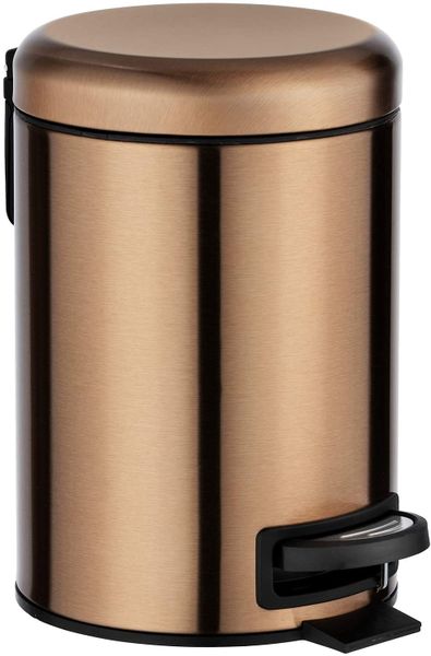 Wenko - 3L Pedal Bin - Leman - Stainless Steel - Shiny Copper