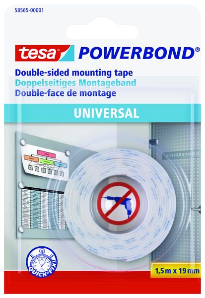 TESA Powerbond Double-sided Adhesive Tape Universal 1.5m x 19mm