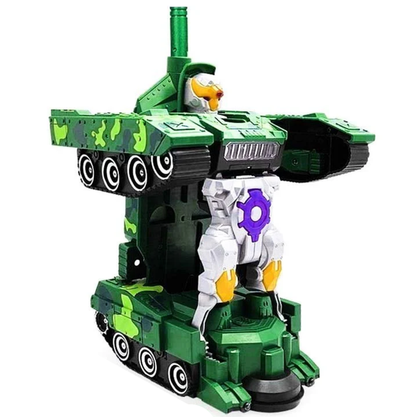 Combat Military Car Tank Transform Robot Toy with Light and Sound - 2 in 1