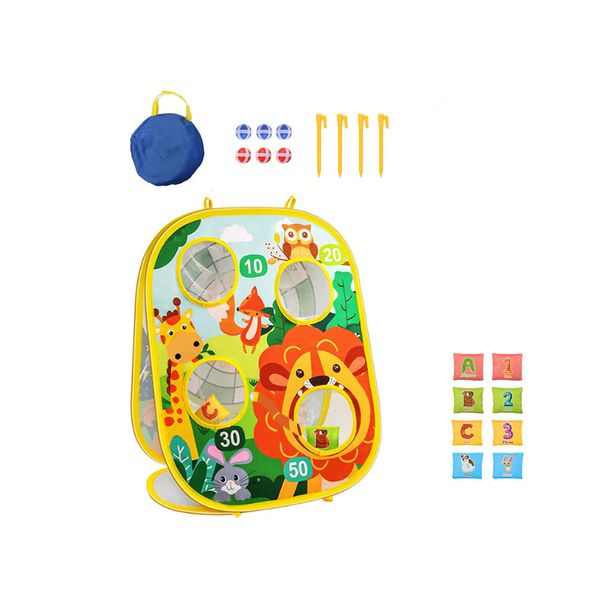 Kids Bean Bag Toss Game Foldable Cornhole Board Game Toy for Toddler