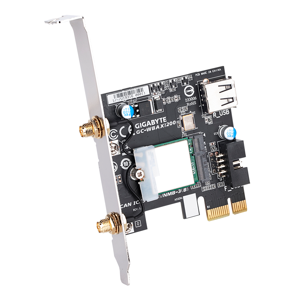 Gigabyte Wi-Fi 6E AX1200 Tri-Band Wi-Fi and Bluetooth 5.2 PCIe Card ...