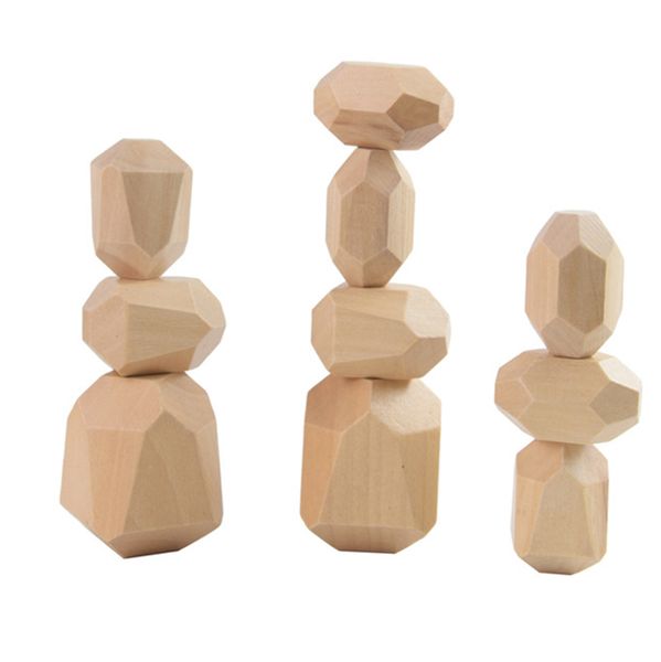 iKids Wooden Building Gems 10 Natural