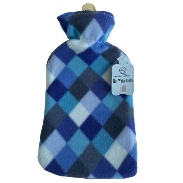 Home Classix Hot Water Bottle - 1.5L - Diamond Fleece
