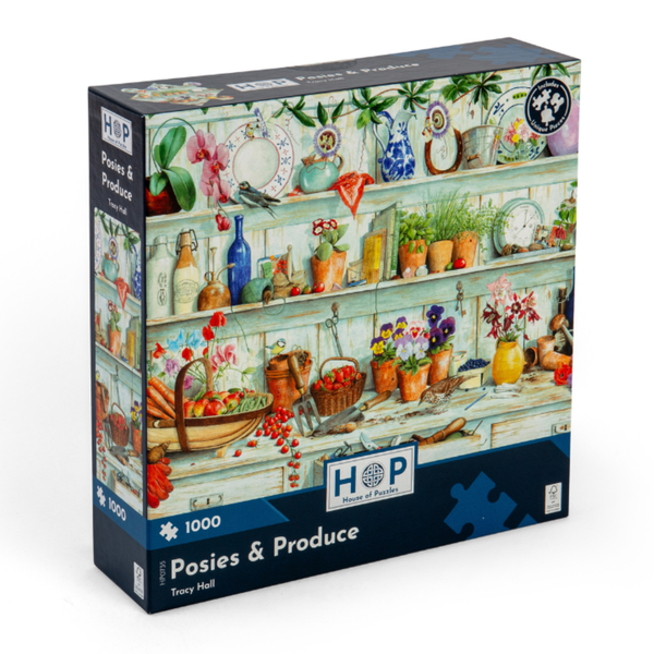 House of Puzzles - Posies &amp; Produce - 1000 Piece Jigsaw Puzzle