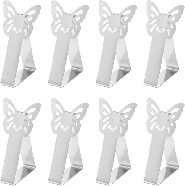 Tablecloth Clips For Outdoor Thick Tables 8 Pack, Butterfly Picnic