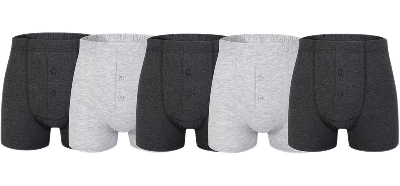 Donnay - Men's Comfort-Fit Boxer 5-Pack - Grey Multi - Parallel Import