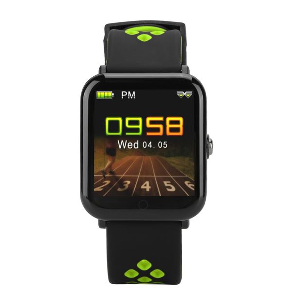 1.3" Sports Watch: Black/Green