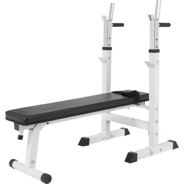 GORILLA SPORTS SA - Weight Bench with Adjustable Barbell Rack