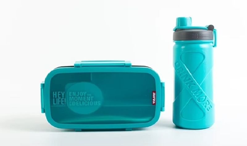 6 Compartments bento lunch box with water bottle (1800ml x 700ml)