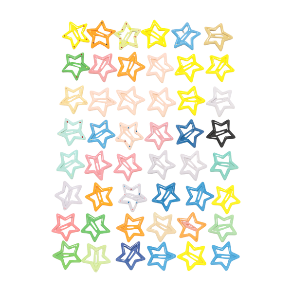 48 Pieces Mini Star Hair Clips - Multicolor