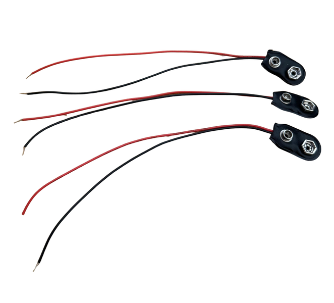 SiRCONY 9V Battery Snap Connectors with Leads - 3 PACK