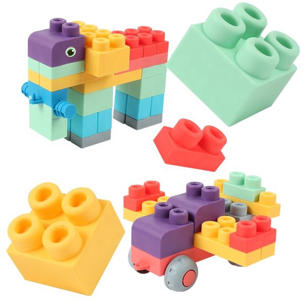 40-Pieces Silicone Educational Building Blocks for Toddlers - B4326