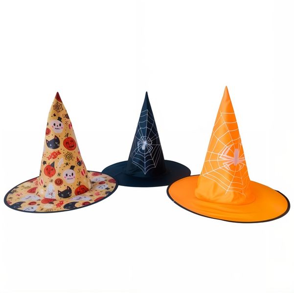 Halloween Dress Up Spider Web Witch Hats (Set Of 3)