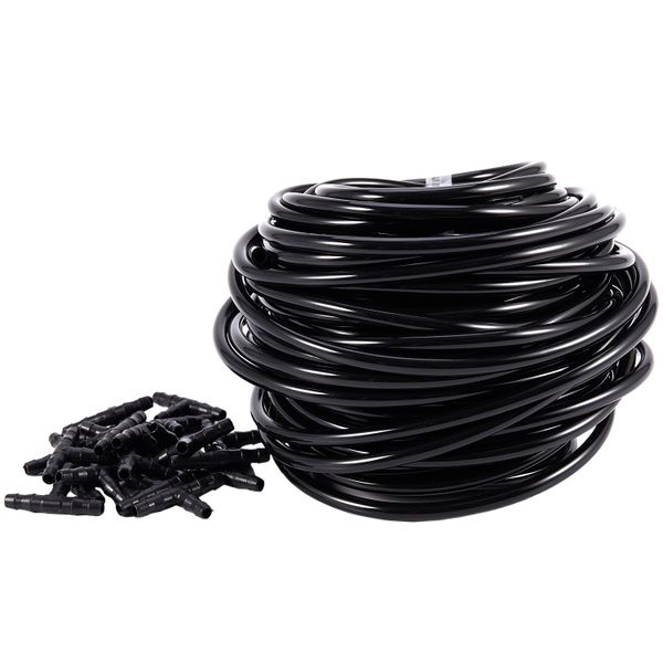 20m 4/7mm Hose Garden Water Micro-Irrigation Pipe With 20 Pcs Tee Connector