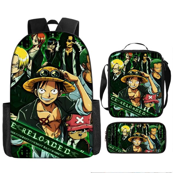 3-Piece Kids School Backpack, Lunch Box, Pencil Case Set Dandy's World