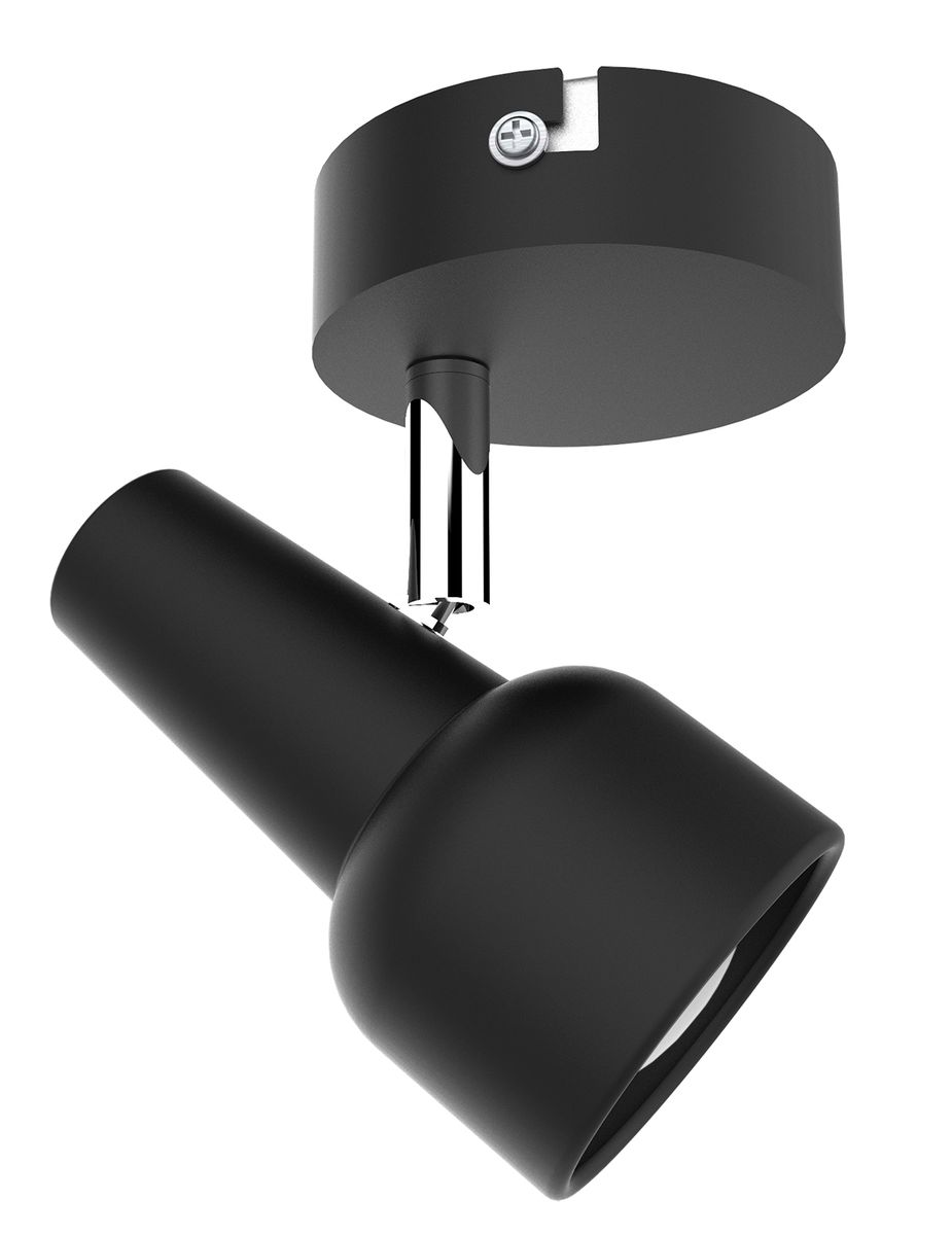 Matt Black and Polished Chrome Spotlight