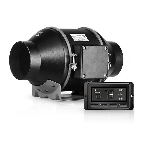 Inline Grow Tent Extractor Fan with Smart Controller (8inch/200mm)