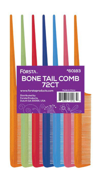 FORSTA Bone Tail Comb 72pcs Solid Assorted Color