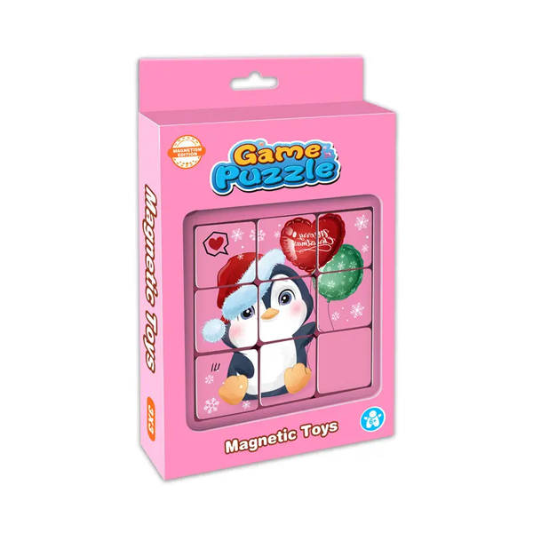 Penguin Animal Puzzle Toy 3x3 Movable Sliding Magnet Puzzle
