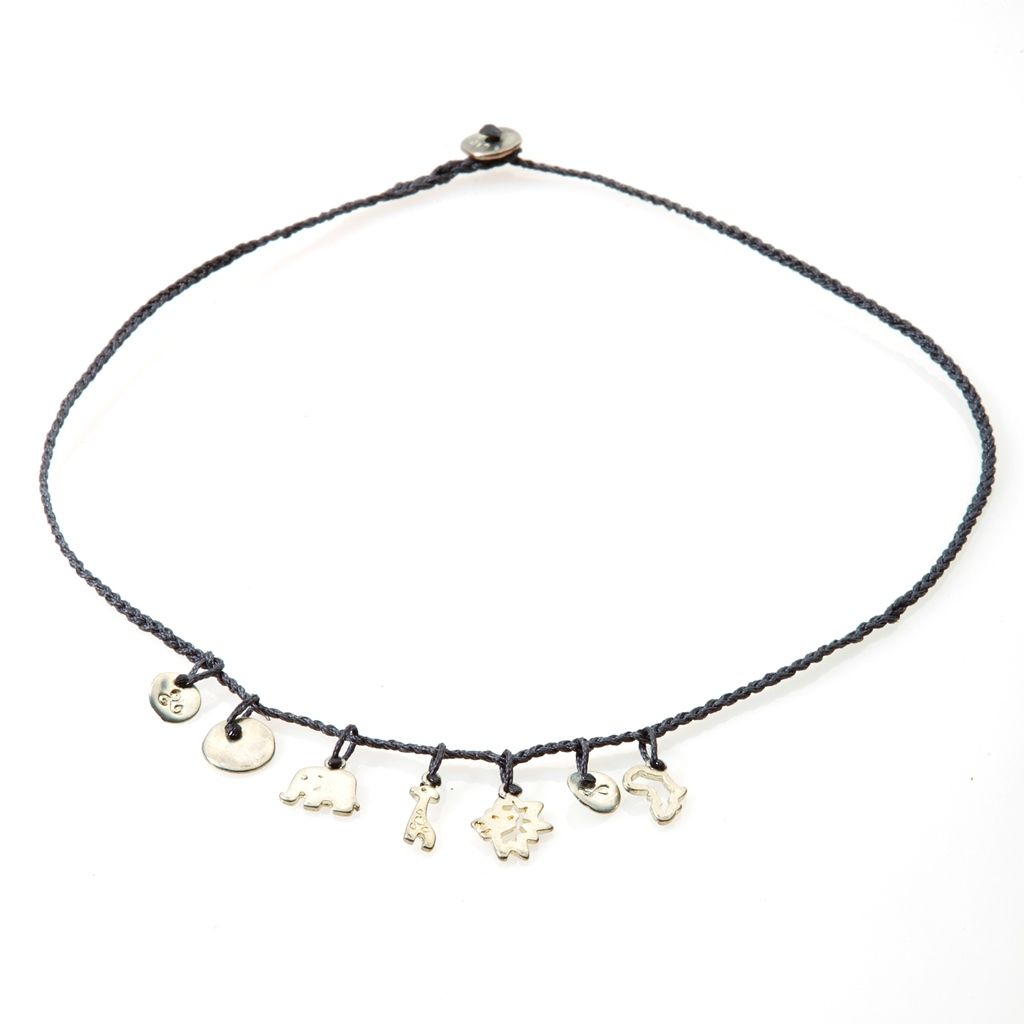 No Memo Handmade Braided Choker Necklace African Charms Black