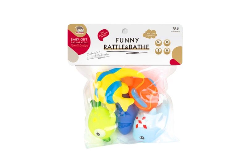 5 Piece Fish Bath Toys in Bag
