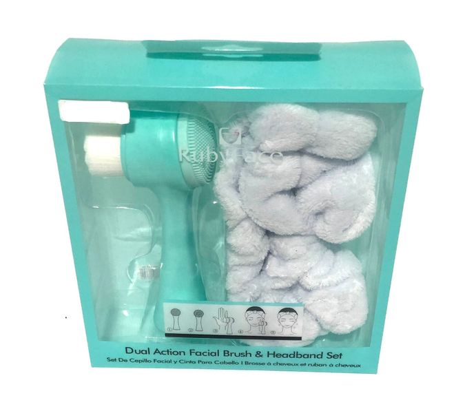 Makeup Headband &amp; Facial Cleanser Kit - Green
