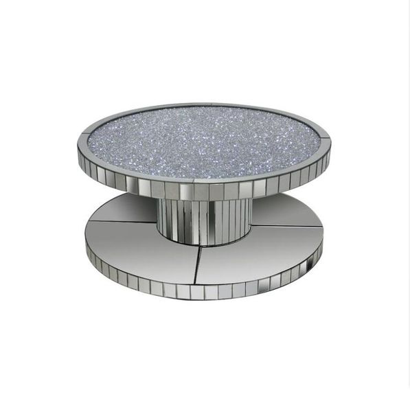 Diamond Crush Circular Mirrored Coffee Table