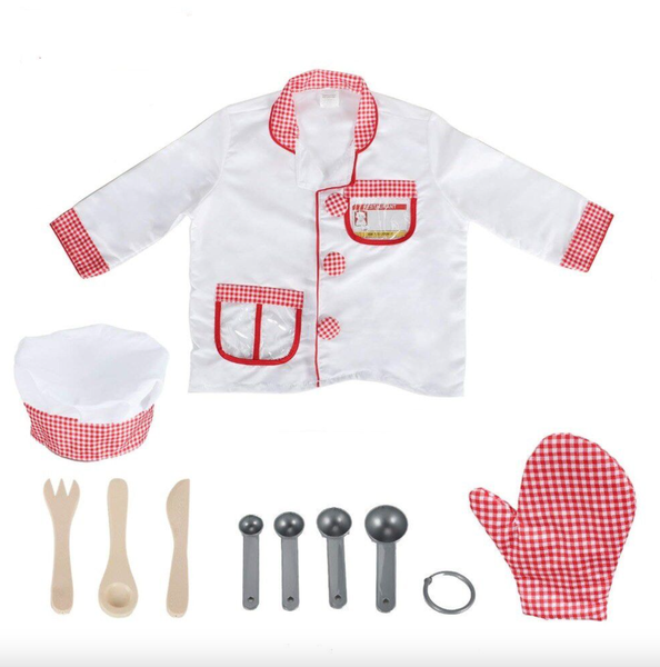 Chef Cook Costume Set with Hat and Spoons