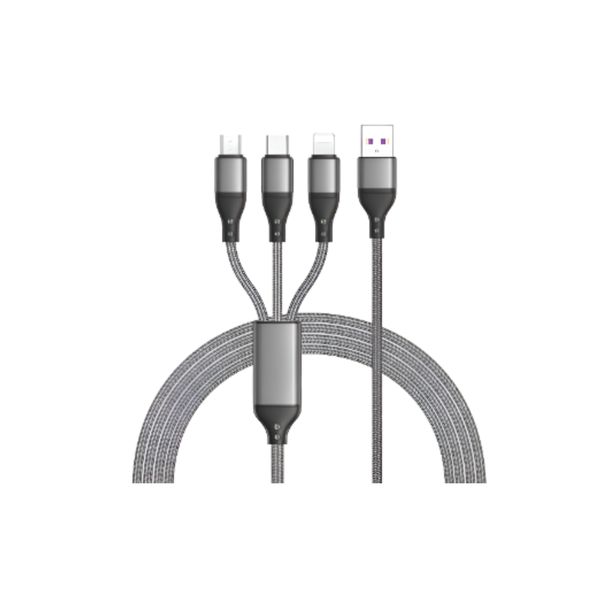 3-in-1 Charging Cable - USB, Type-C &amp; Micro USB, Fast Charging Cord
