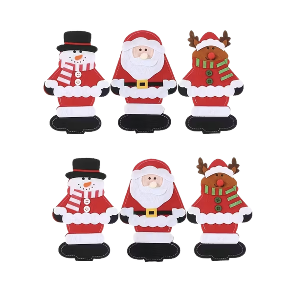 6-Piece Christmas Characters Cutlery Holder Set