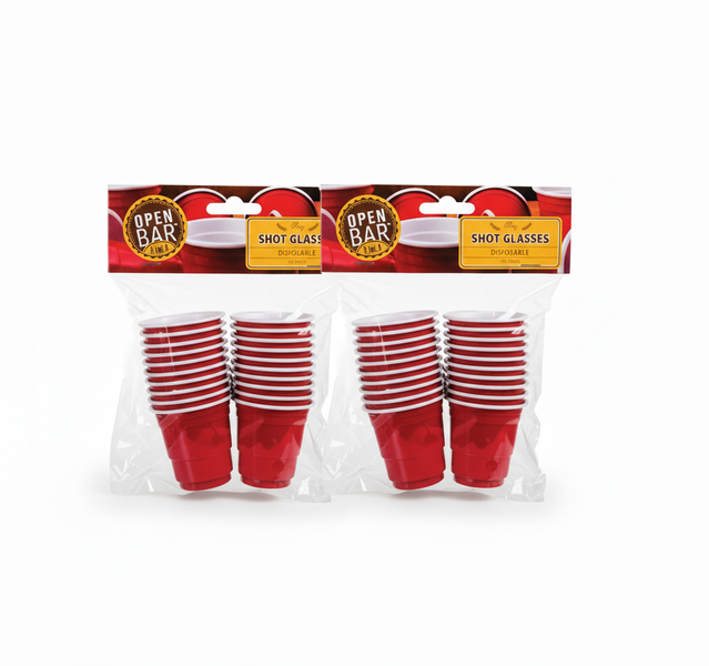 Open Bar Disposable Plastic Shot Glasses 20 Piece 57 g for Party - 2 Pack