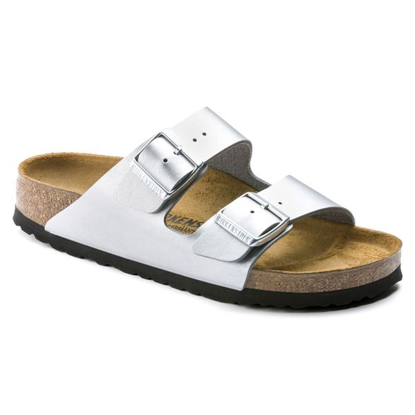 Birkenstock Ladies Arizona Silver Birko-flor Regular