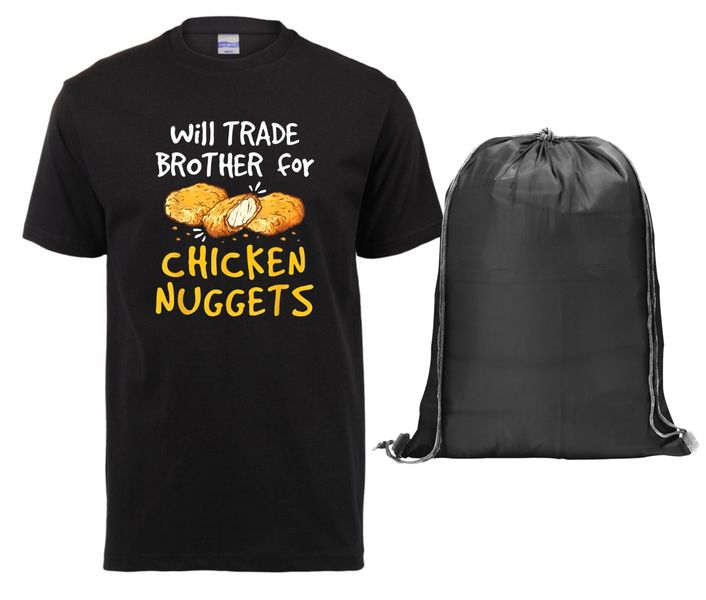 Birthday - Will Swop Brother for Chicken Nuggets Kids T-shirt &amp; Bag Combo