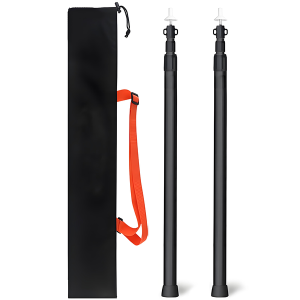 Aluminum Telescopic Canopy Camping Tent Pole 2-pcs Set, Adjustable 95-230cm