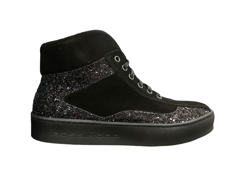 ROSSIMODA - Men's Sparkle Black Lace Up Ankle Boots