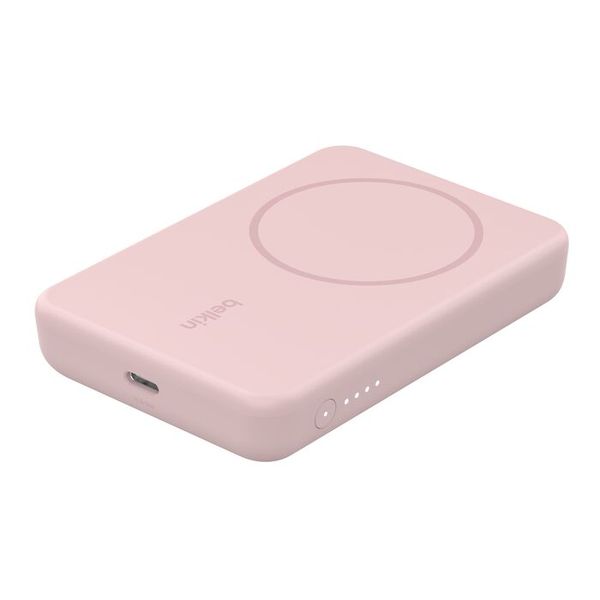 Belkin BoostCharge 5,000mAh Magnetic Wireless Power Bank with Kickstand - Pink