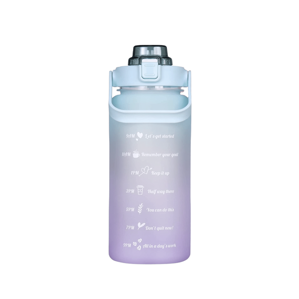 2L Large Capacity Motivational Water Bottle with Straw Motivational Sticker