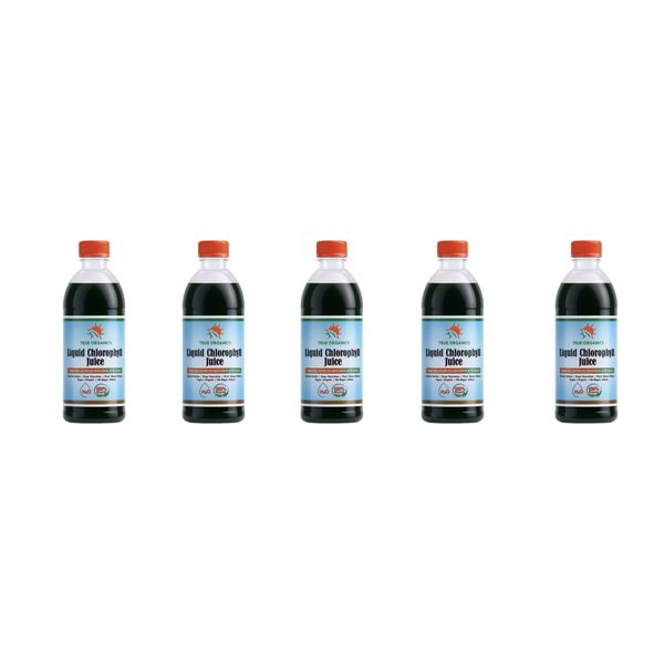 5 Pack True Organics Liquid Chlorophyll Juice 500ml - Natural Detox Juice