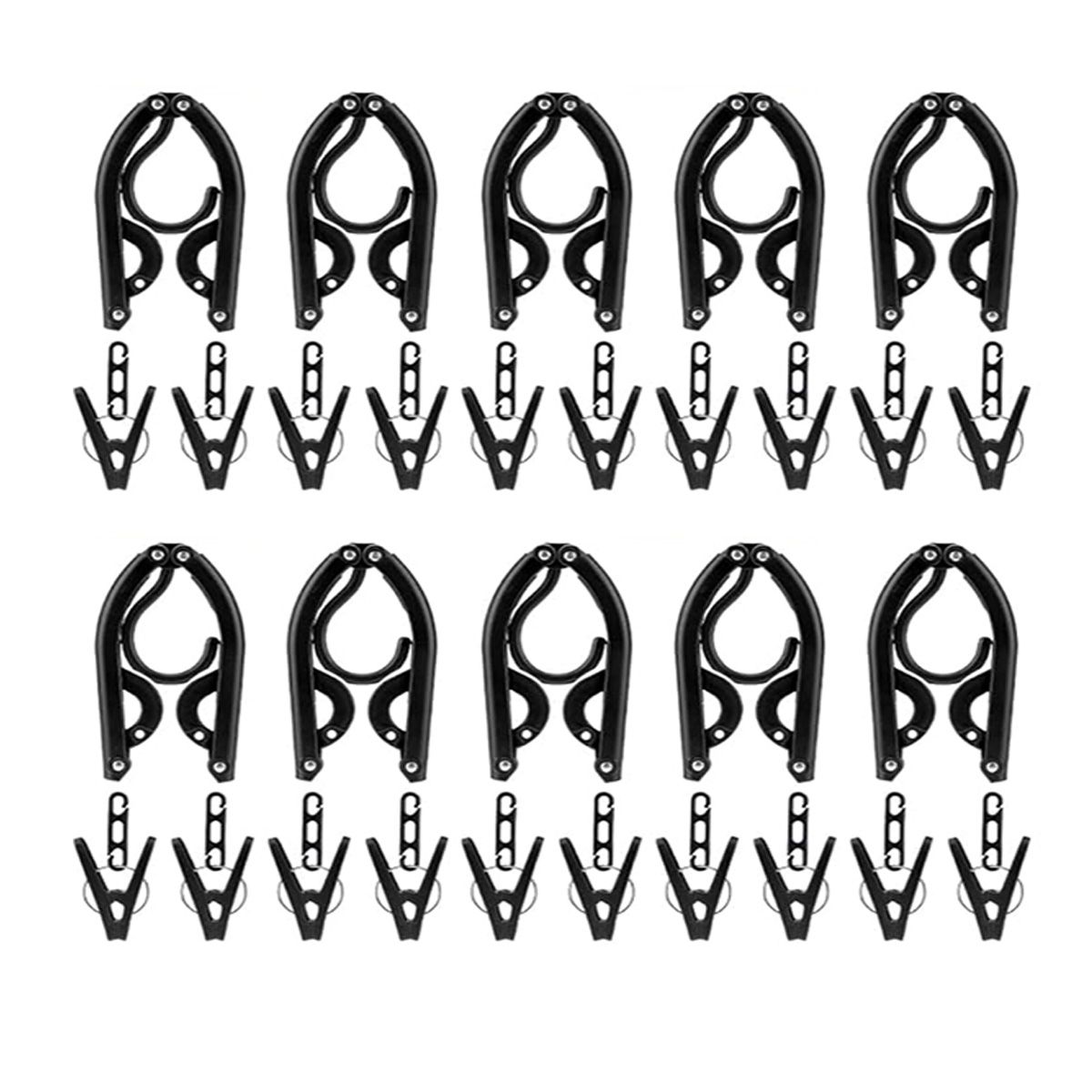 10 Piece Foldable Travel Hangers with Clips Portable Clothes Hanger for Trip