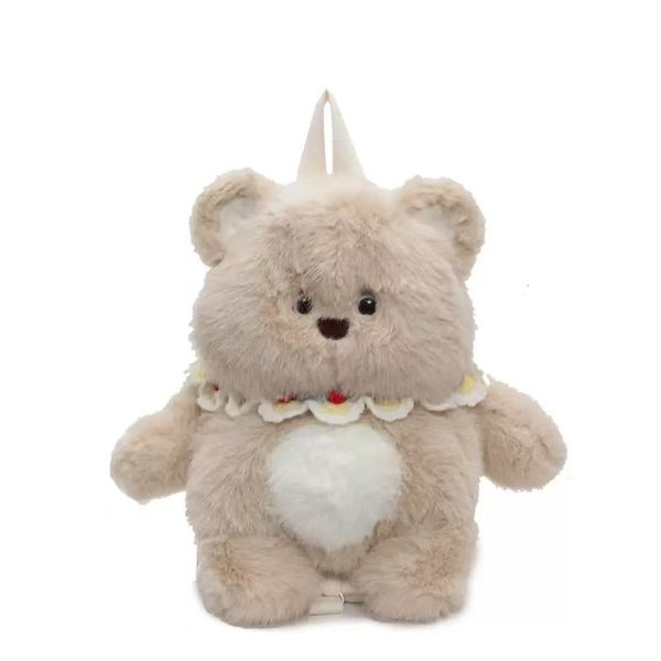 Milk Tea Bear Doll Cute Backpack School Bag Plush Doll Bag