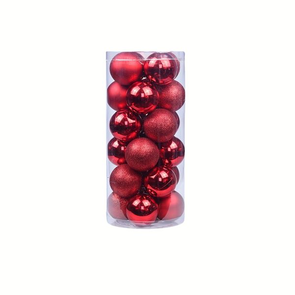24 Pcs 3cm Shatterproof Christmas Baubles, Metallic Finish
