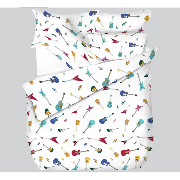 Simon Baker - Printed Duvet Cover Set – Melody White