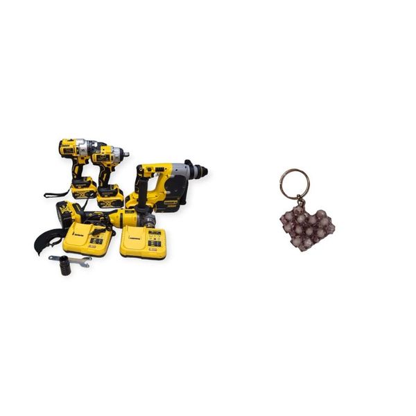 JG20375156 Set Of 5 Electric Drill, Hand Saw, Grinder, Hammer And Keyring