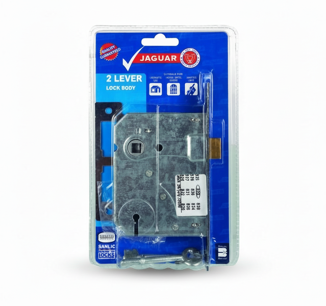 Jaguar Mortice Lock Body with 2 Keys - Durable Security Solution