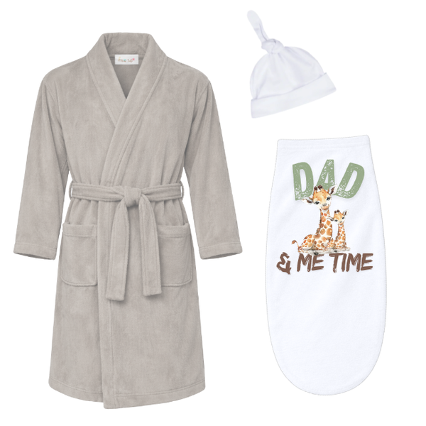 Baby &amp; Dad -Winter Gown &amp; Baby Swaddle Cocoon-Eng-Wild one neutral