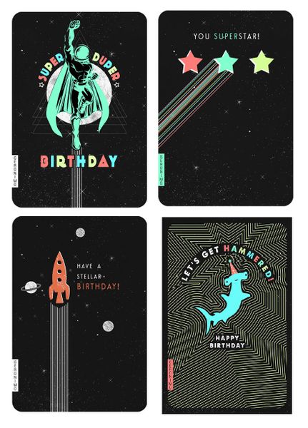 Superstar Birthday - Greeting Cards Pack of 4