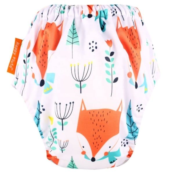 Optic Super Absorbent Waterproof Potty Diapers-white Forest print