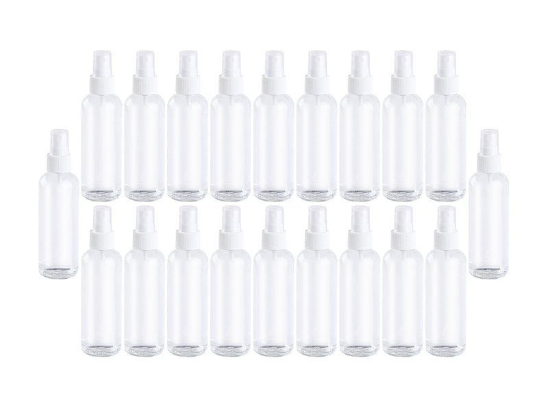 100ml Clear Mist Spray Bottles - Set of 20, Travel Size