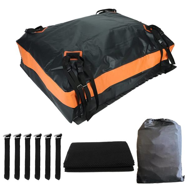 Waterproof Car Roof Luggage Bag Carrier Bag-112x86x43cm-Orange